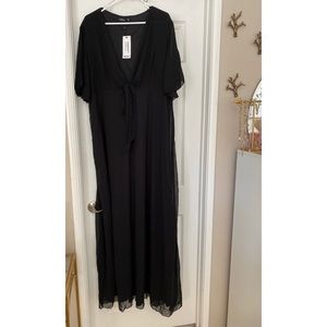 Boohoo plus black maxi dress